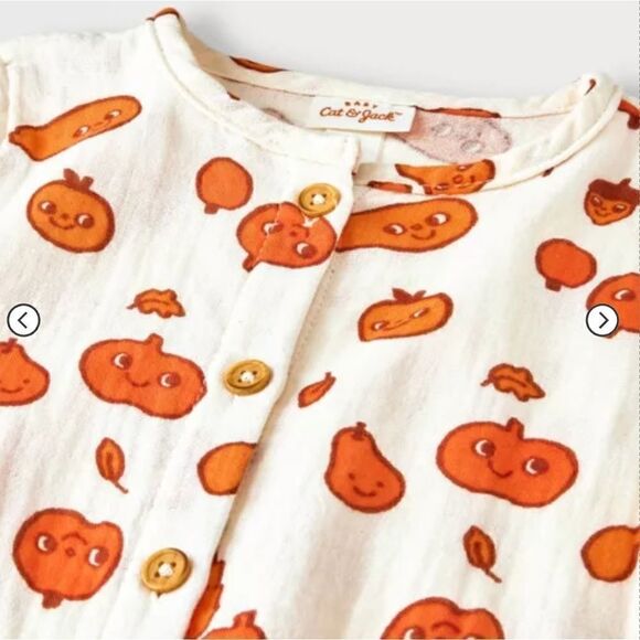 NWT Baby Unisex Fall Thanksgiving Halloween Long sleeve Gauze Romper - Picture 6 of 9